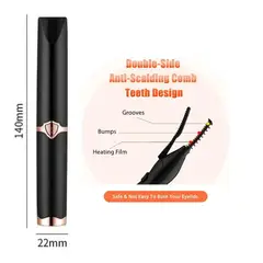 GENERICO - Rizador Térmico Recargable para Pestañas Eléctrica Con Usb Negro