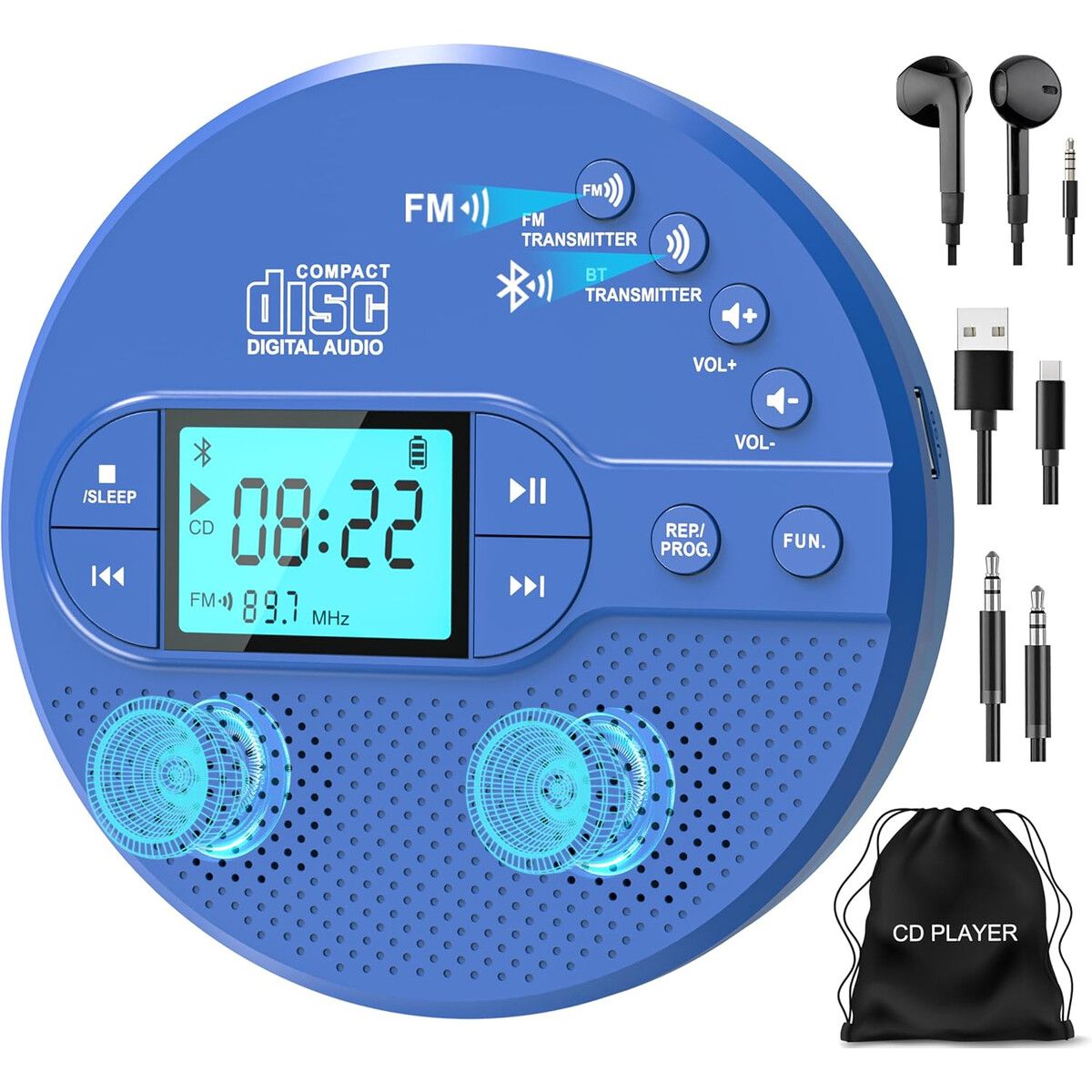 GENERICO - Reproductor CD Portátil Sunoony Bluetooth FM AUX CD35B