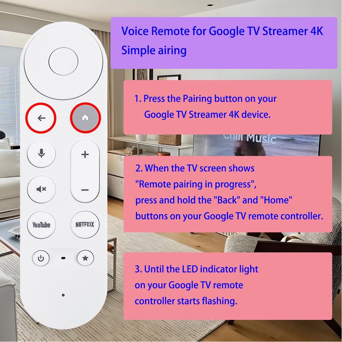 GOOGLE - Control Remoto GY3LE Voice Search Google TV 4K Bluetooth IR