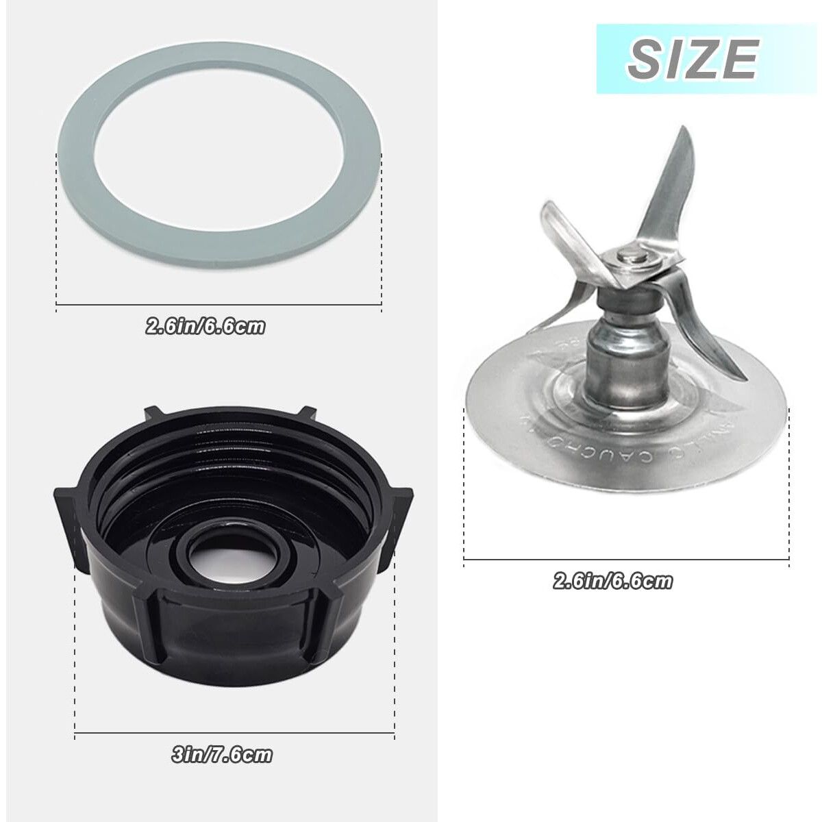 OSTER - Repuesto Oster Licuadora Kit Cuchilla 4 Puntas Base Goma