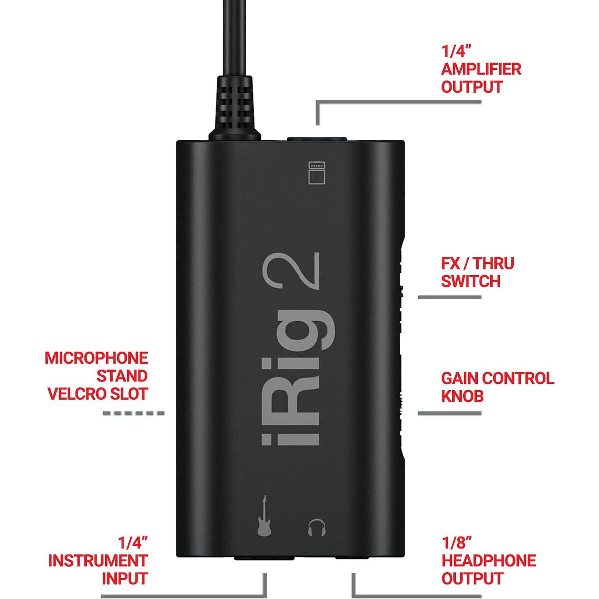 IK MULTIMEDIA - Interfaz de Audio IK Multimedia iRig 2 Guitarra 3.5mm