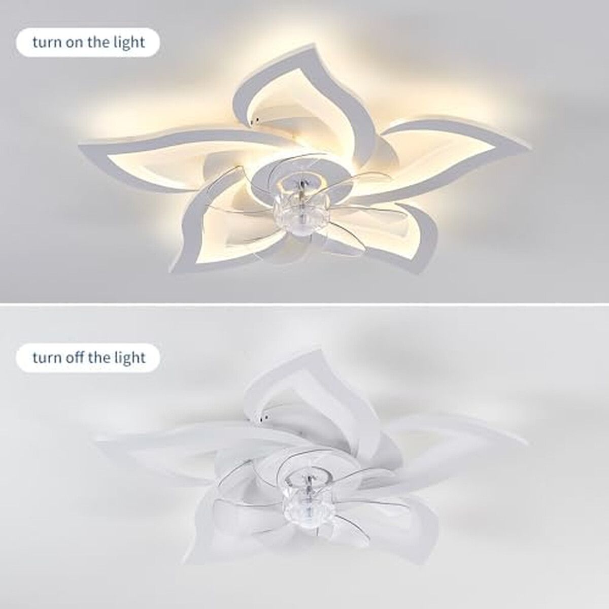 GENERICO - Ventilador Techo Ruibutrade 24 Luz LED Control Remoto Flor