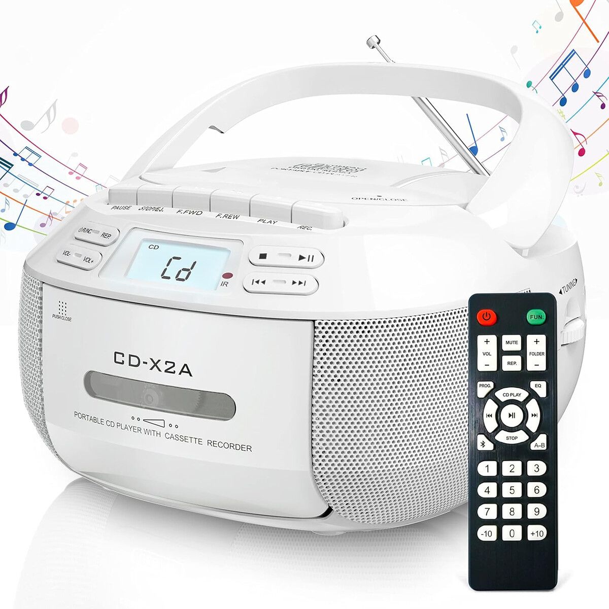 GENERICO - Boombox Greadio CD Cassette Bluetooth USB FM AM GBX2A