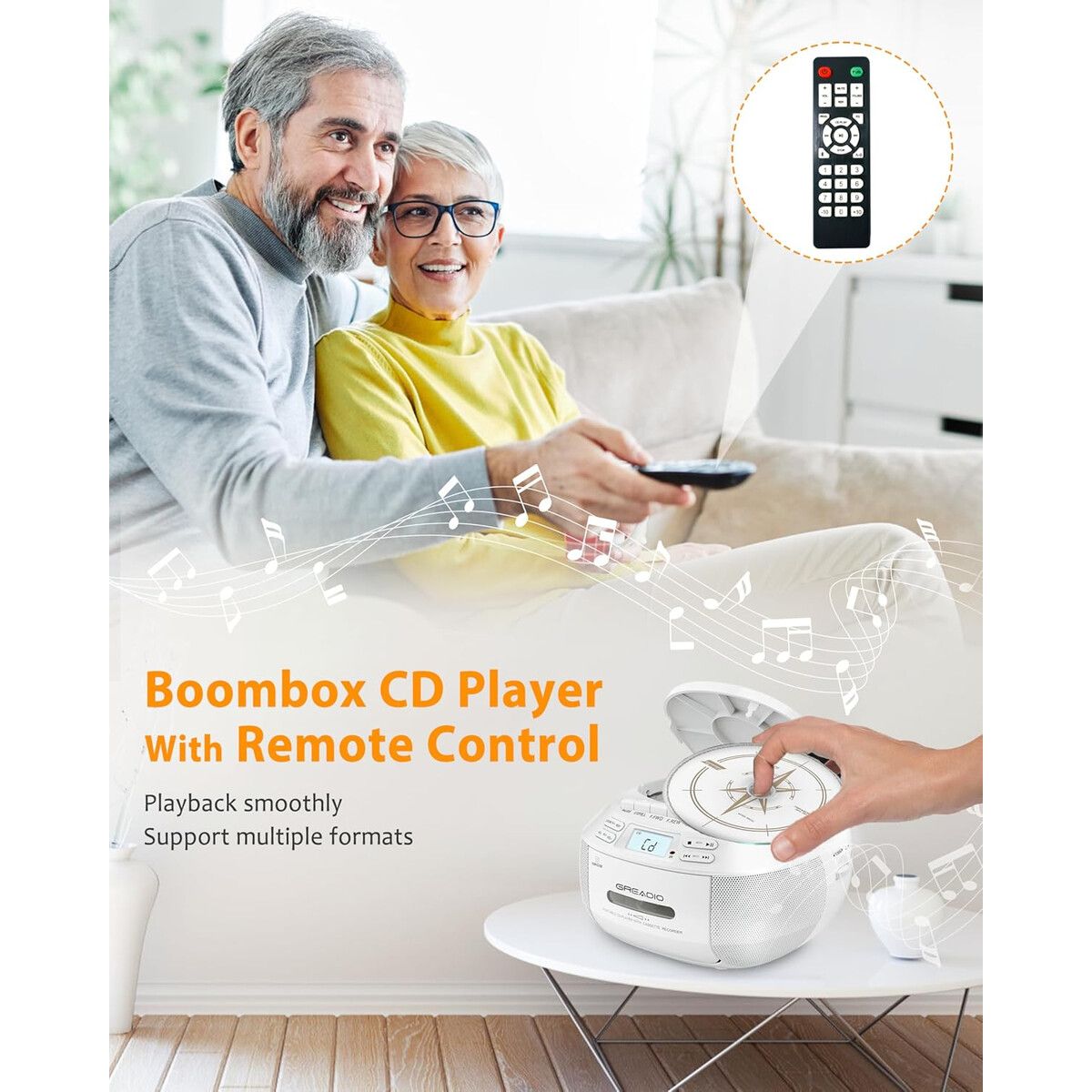 GENERICO - Boombox Greadio CD Cassette Bluetooth USB FM AM GBX2A