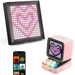 DIVOOM - Pixoo Ditoo Pro Parlante Bluetooth Píxel Art Rosado