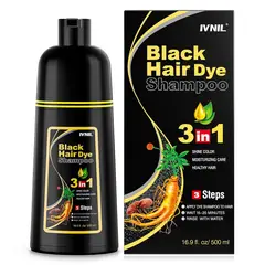 GENERICO - Shampoo Tinte Negro Ivnil 3 en 1 500ml Cubre Cañas