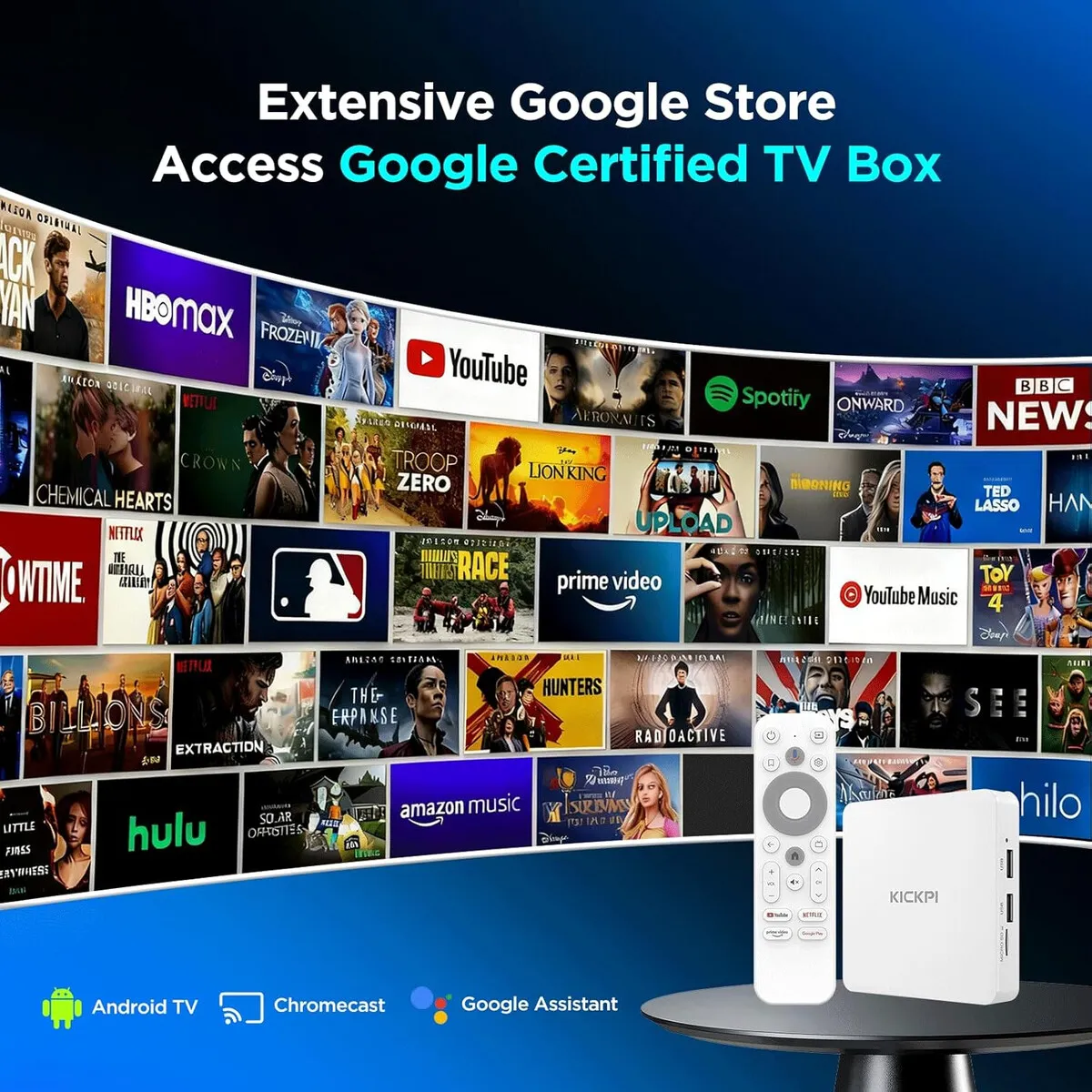 GENERICO - Android TV Box KICKPI KP1 4K Google Certificado WiFi 5