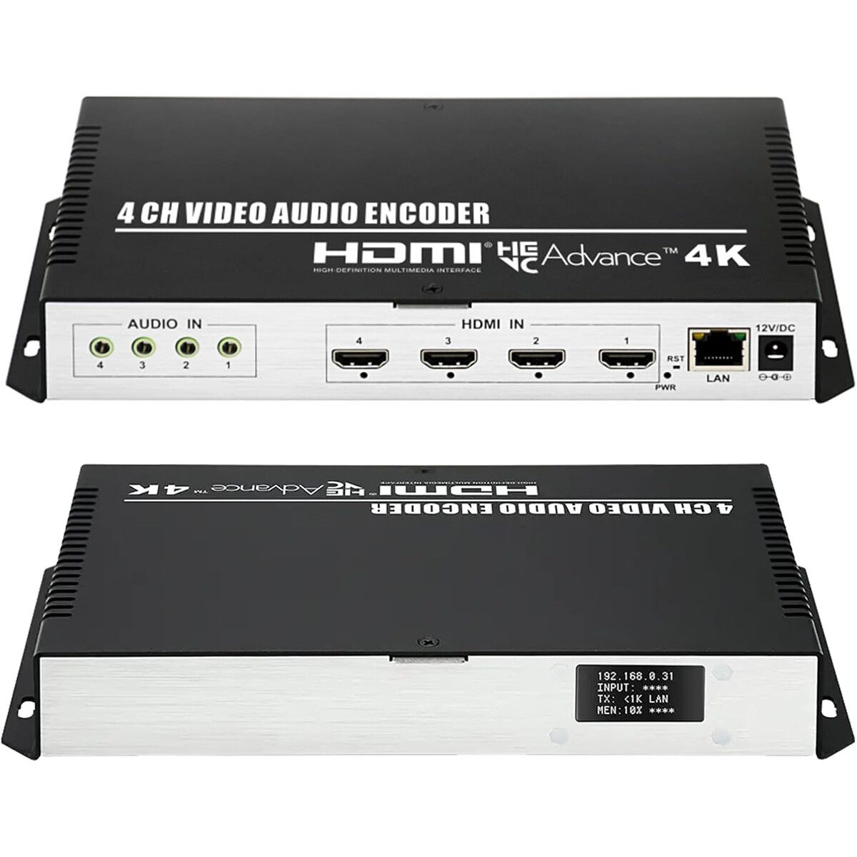 GENERICO - Codificador Vídeo ORIVISION 4CH 4K HDMI H.265 H.264 MJPEG LCD