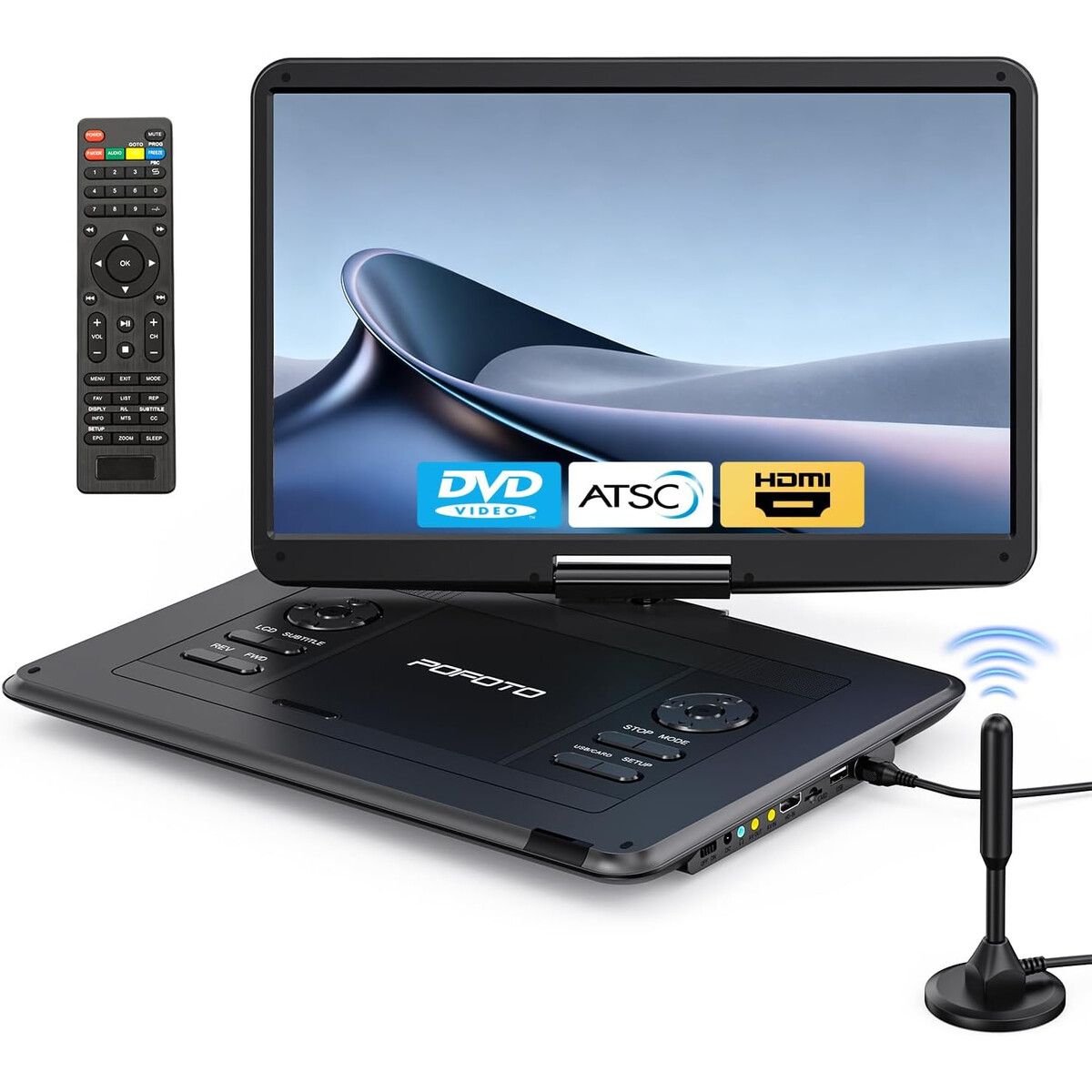 GENERICO - Reproductor DVD Portátil POFOTO 17.5 Pantalla 15.6 HDMI TV
