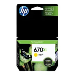 HP - Cartucho 670XL Amarillo CZ120AL Alto Rendimiento Original