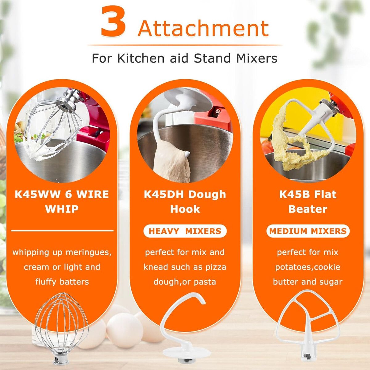 KITCHENAID - Accesorios Batidora 3 Piezas KitchenAid 4.5L TiltHead Inox