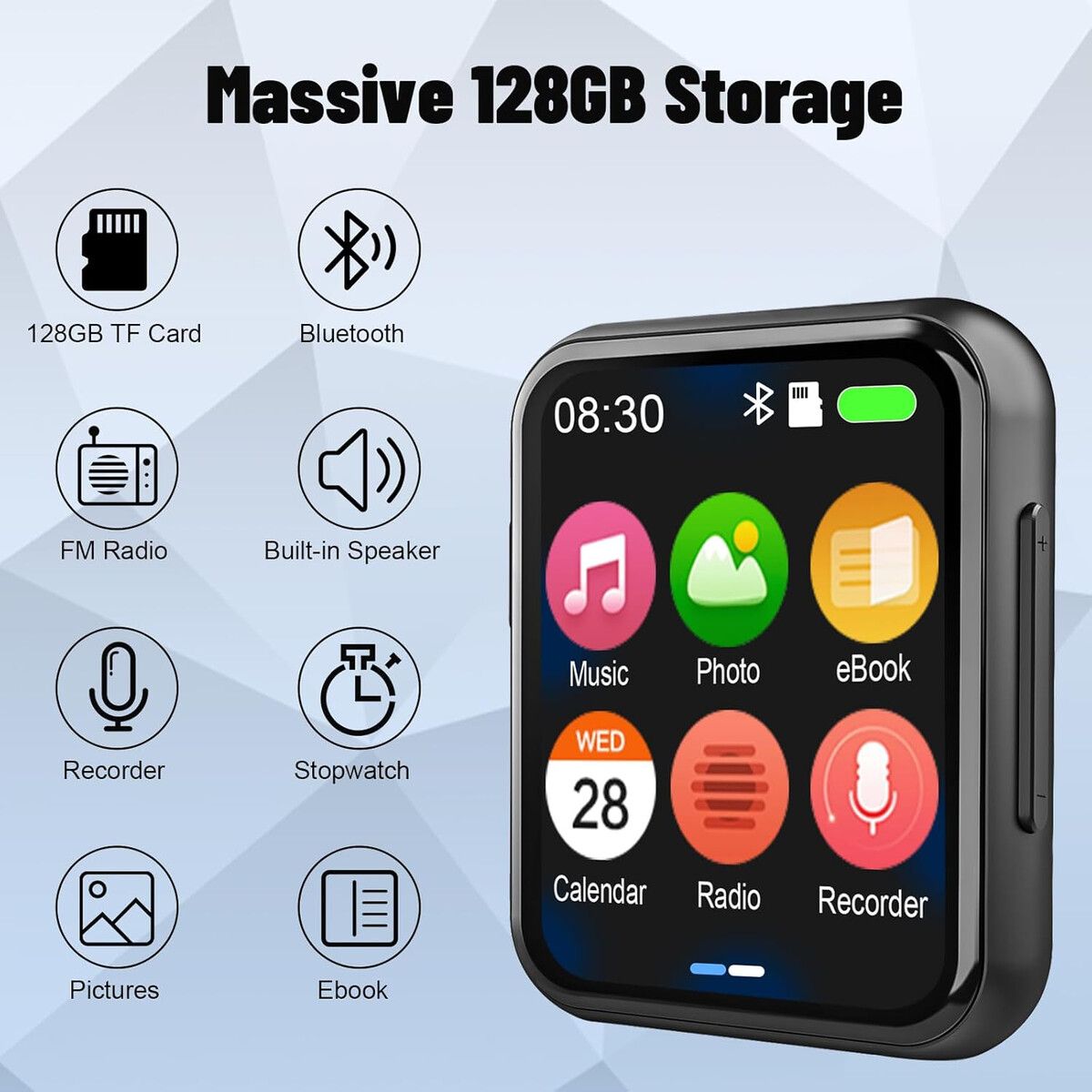 GENERICO - Reproductor MP3 AiMoonsa 128GB Bluetooth 5.3 Pantalla Táctil