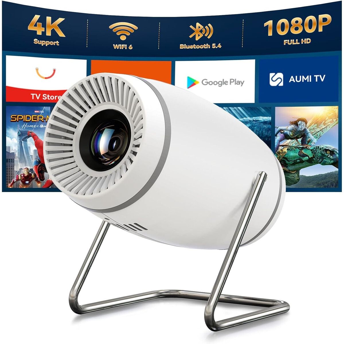 GENERICO - Proyector Mini Pisodawn P22025 4K 1080P WiFi Bluetooth