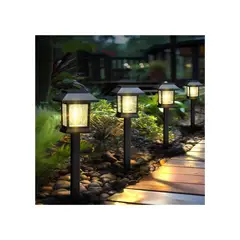GENERICO - Pack 3 Lámparas Solares De Jardín Estaca Luz Cálida