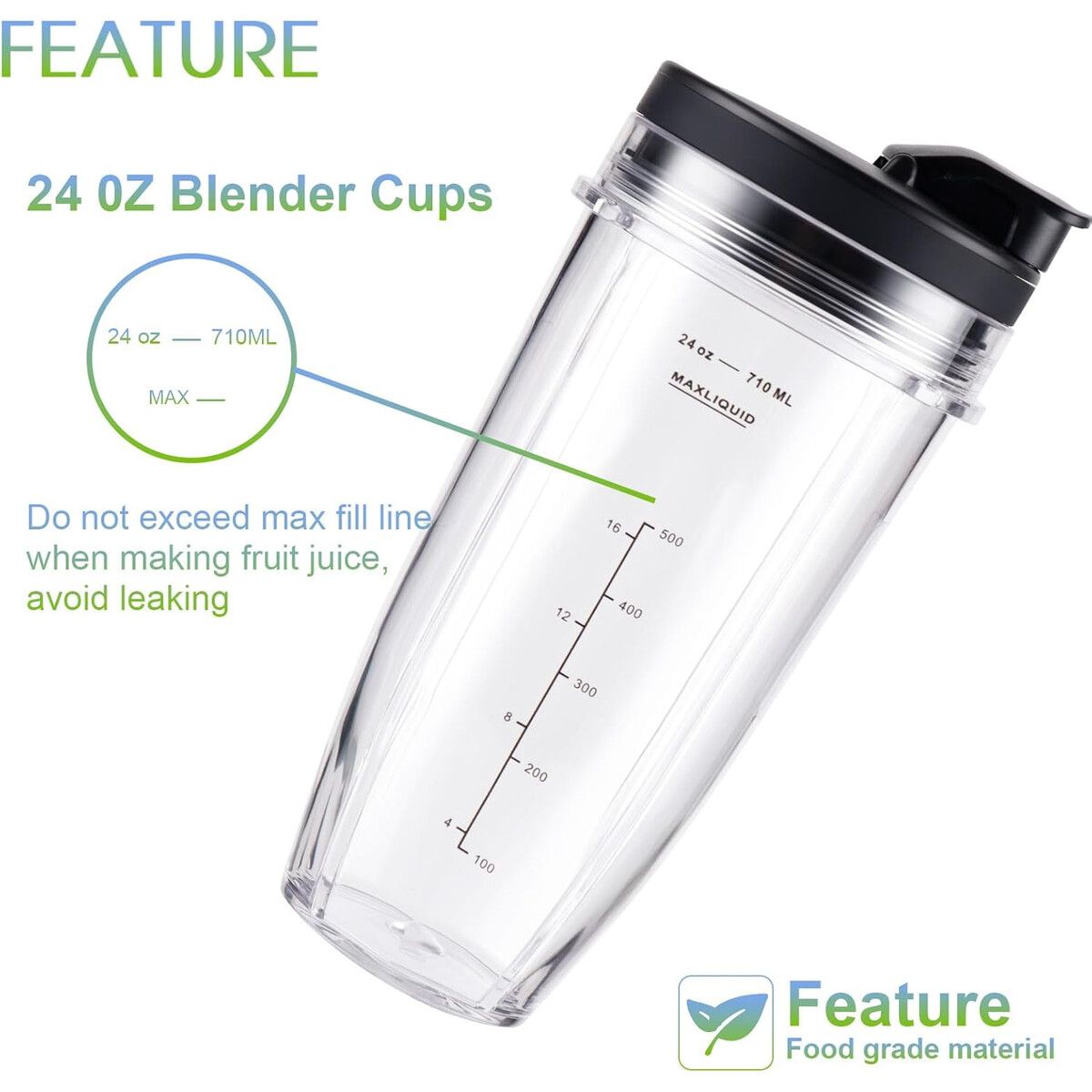 NINJA - Vasos Repuesto Ninja Blender 710ml BN401 BL450 Pack 3