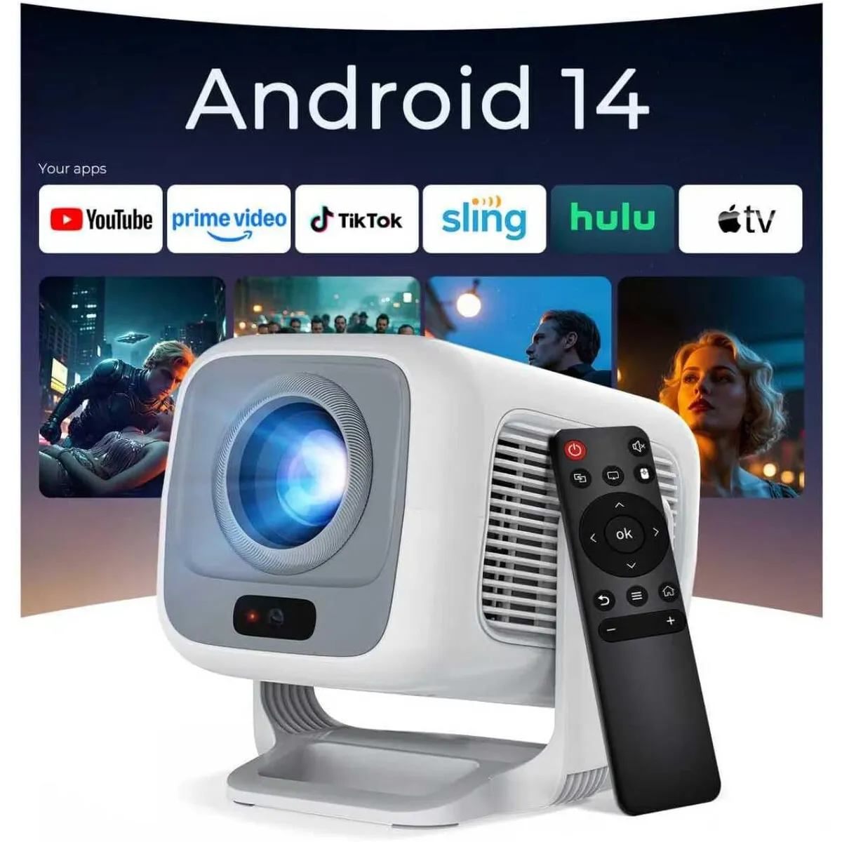 GENERICO - Proyector LYNCAST X3AQ 1080P 4K 600ANSI Android 14 WiFi6