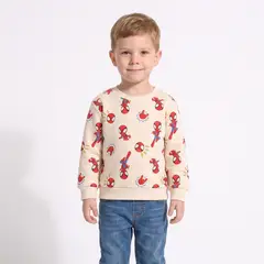 MARVEL - Polerón Cerrado Niño Spidey Full Print Crema