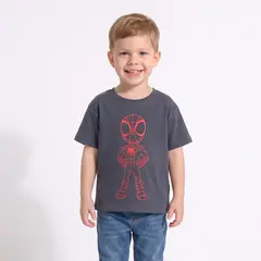 MARVEL - Polera Manga Corta Niño Spidey Outline Gris