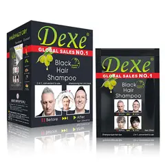 DEXE - Shampoo Tinte Negro 10 Unidades Color Rápido