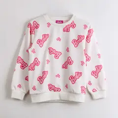 BARBIE - Polerón Cerrado Niña Full Print Blanco