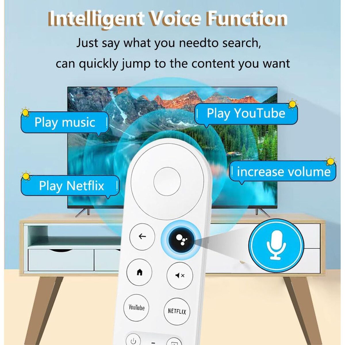 GOOGLE - Control Remoto Voz Google Chromecast 4K Snow G9N9N Repuesto