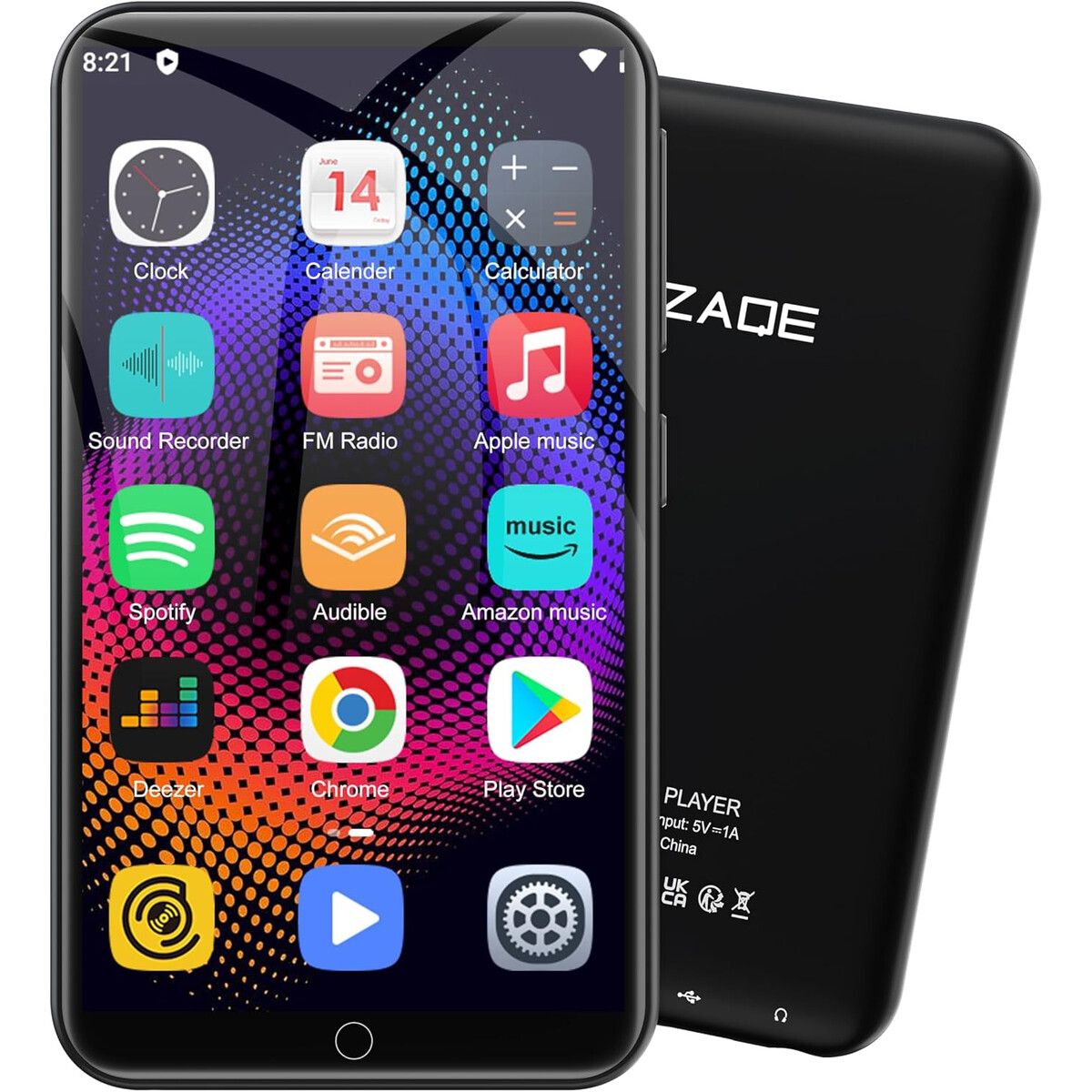 GENERICO - Reproductor MP3 ZAQE M505 80GB Bluetooth WiFi Android 4