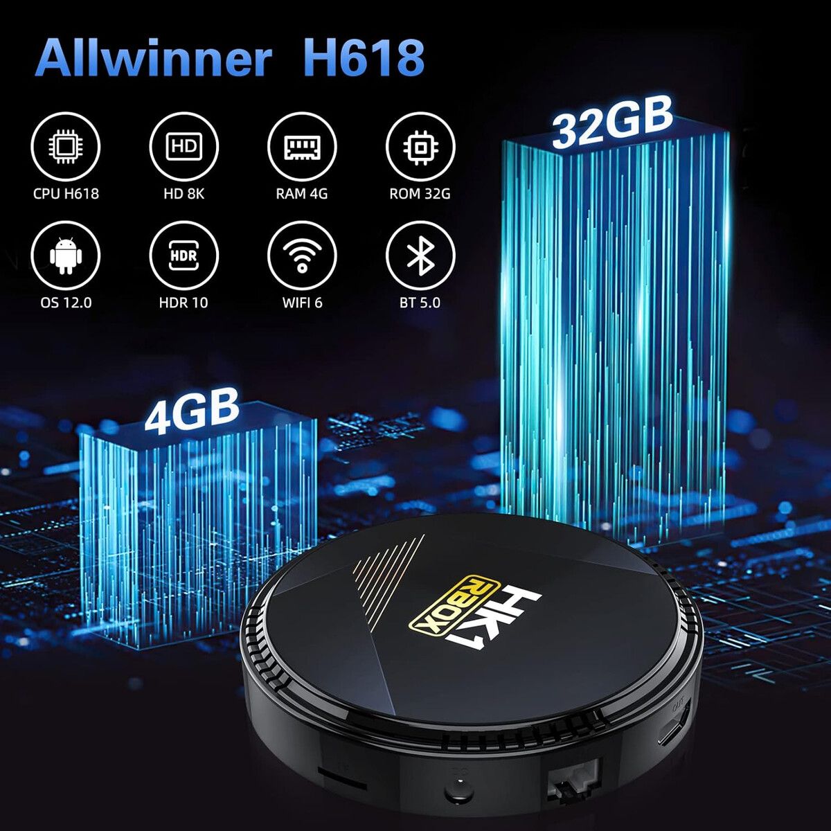 GENERICO - Android TV Box IDEALROYAL HK1 4GB 32GB 8K WiFi6