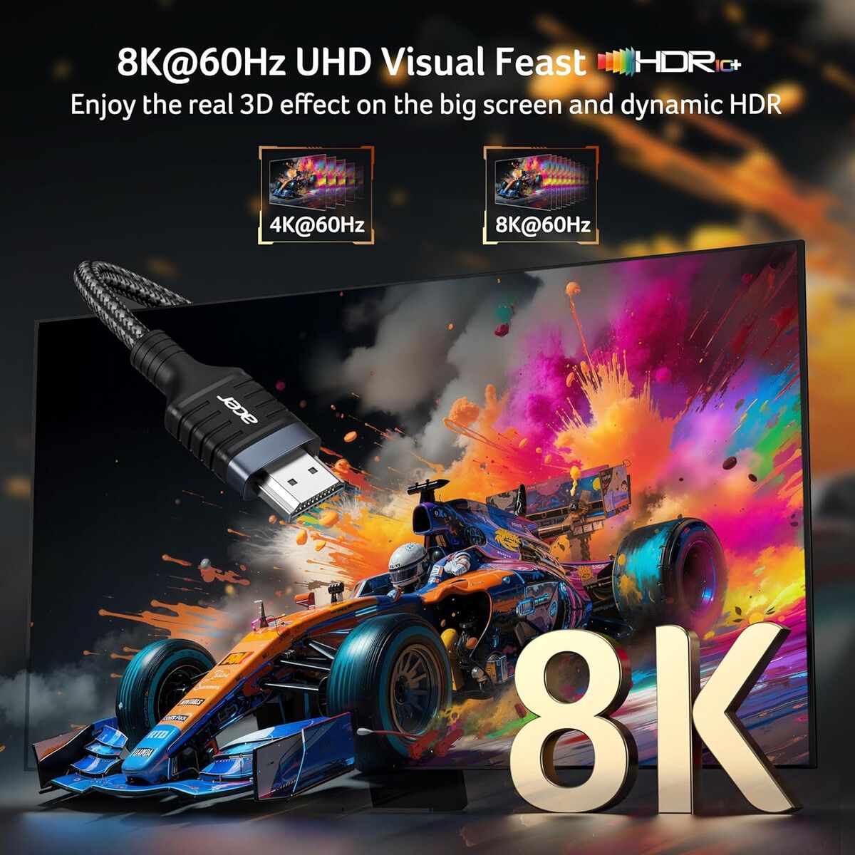 ACER - Cable HDMI 2.1 Acer 8K 2 Metros 48Gbps Ultra Rápido