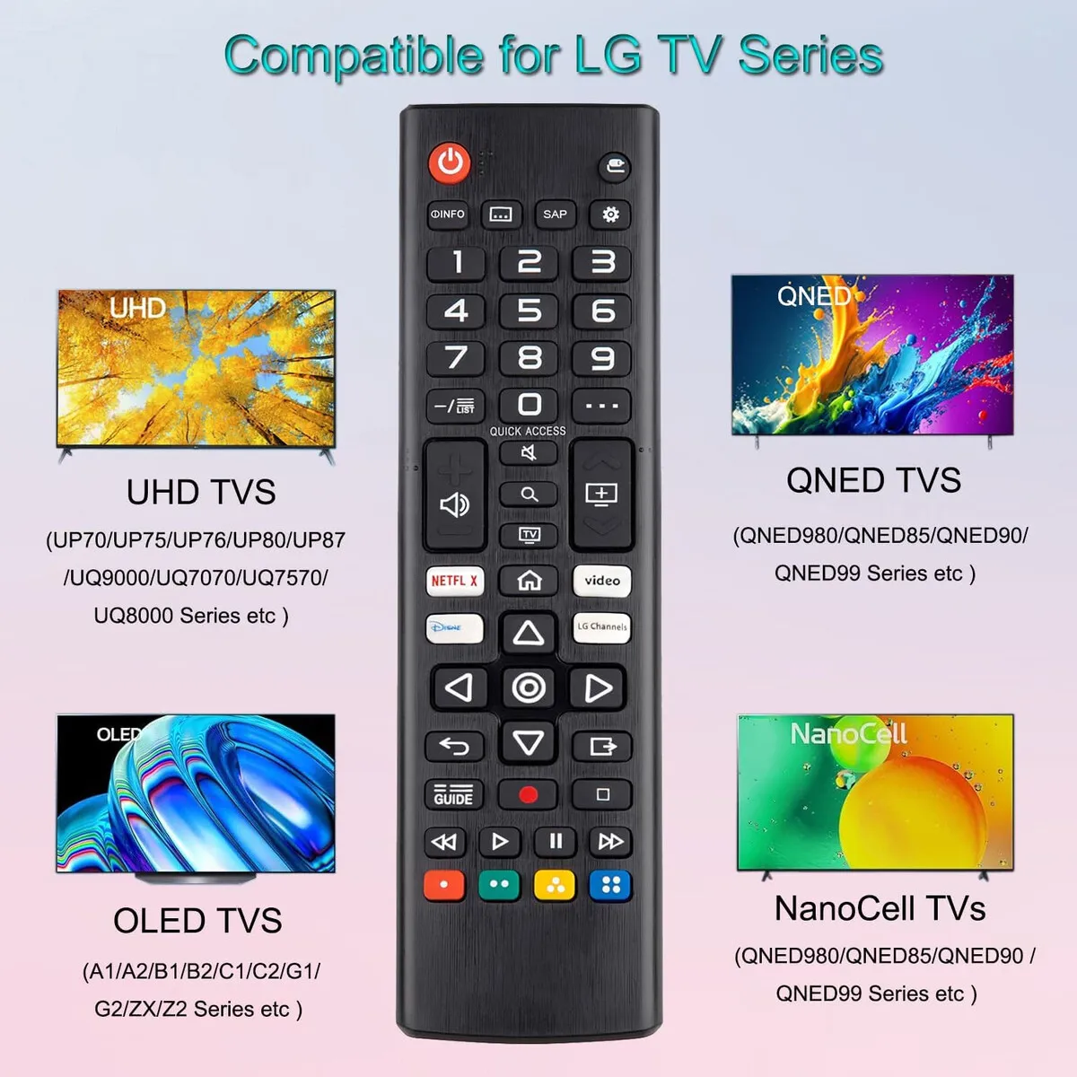 GENERICO - Control Remoto Universal Pack 2 para LG Smart TV Repuesto