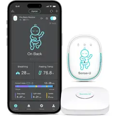 BEBE - Monitor Bebé SenseU Pro Largo Alcance Respiración Temperatura