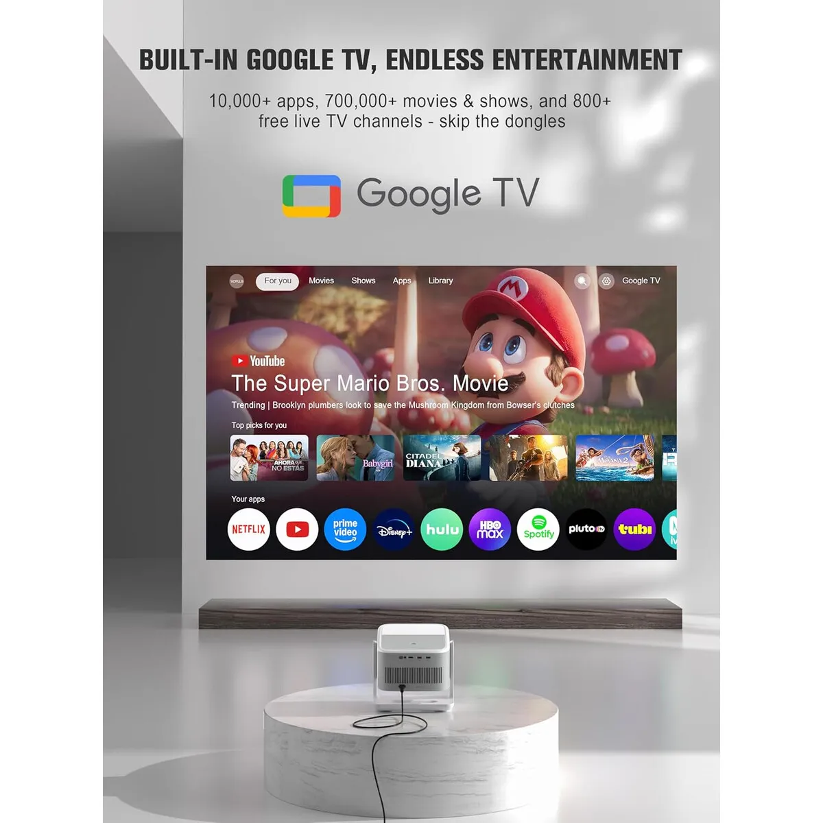 GOOGLE - Proyector Smart 4K VOPLLS G3 Google TV WiFi HDR10 360a