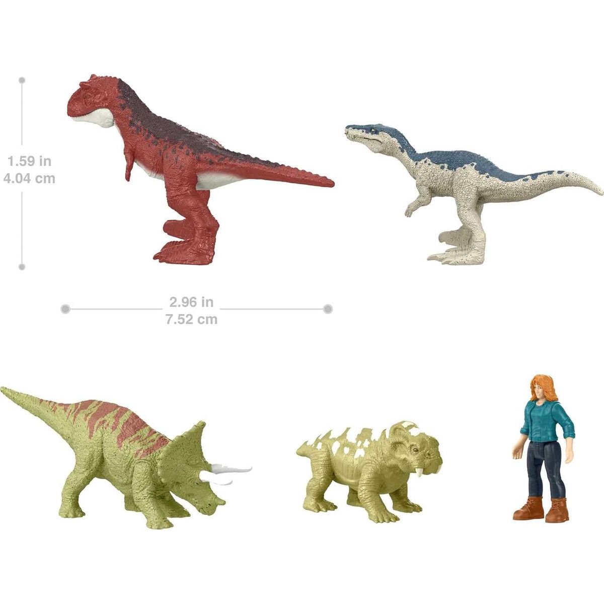 MATTEL - Pack 5 Figuras Mini Mattel Jurassic World Dominion Carnotaurus