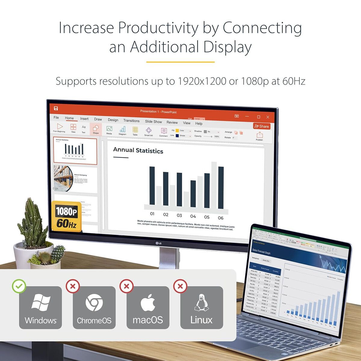 GENERICO - Adaptador USB 3.0 a HDMI StarTech 1080p Windows