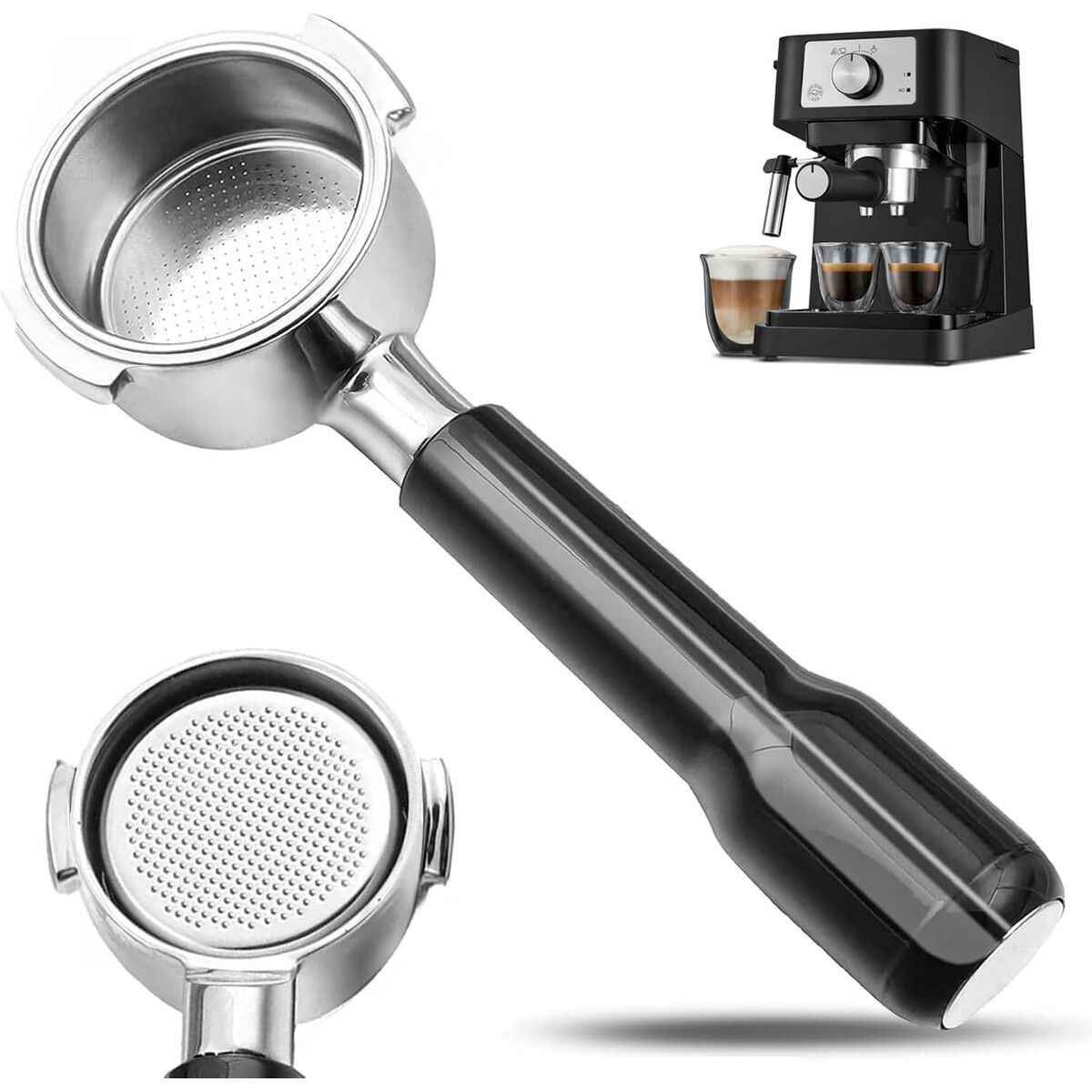 DELONGHI - Portafiltro Bottomless 51mm Acero para Delonghi ECP3420