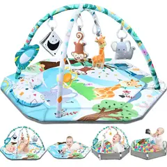 BEBE - Gimnasio Bebé 8en1 Alfombra Selva 6 Juguetes 110x99cm