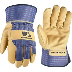 WHITE - Guantes Wells Lamont Mule Cuero Vacuno Trabajó L