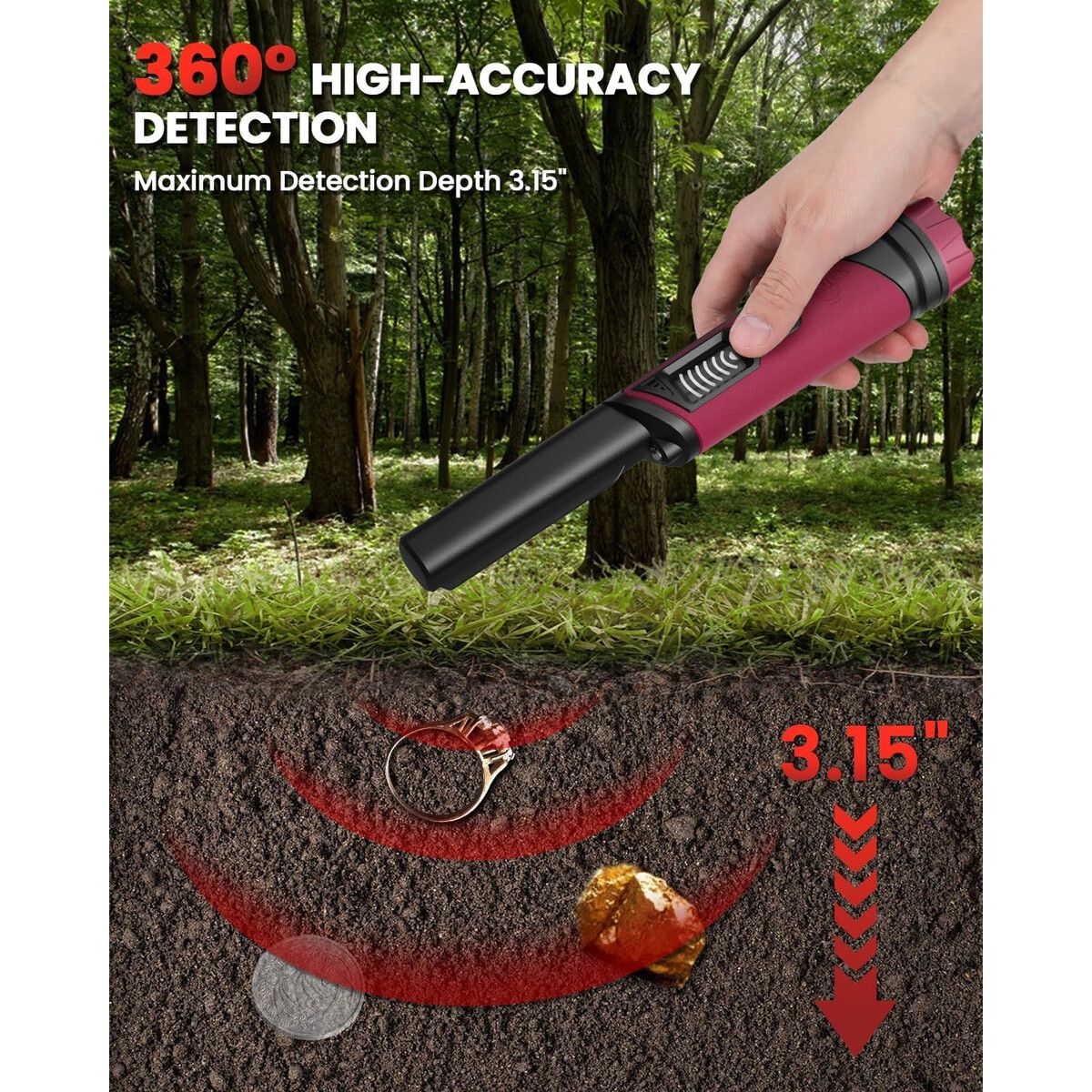 DR - Detector de Metales DR.TEK MT6 Pro Pinpointer IP68 LCD
