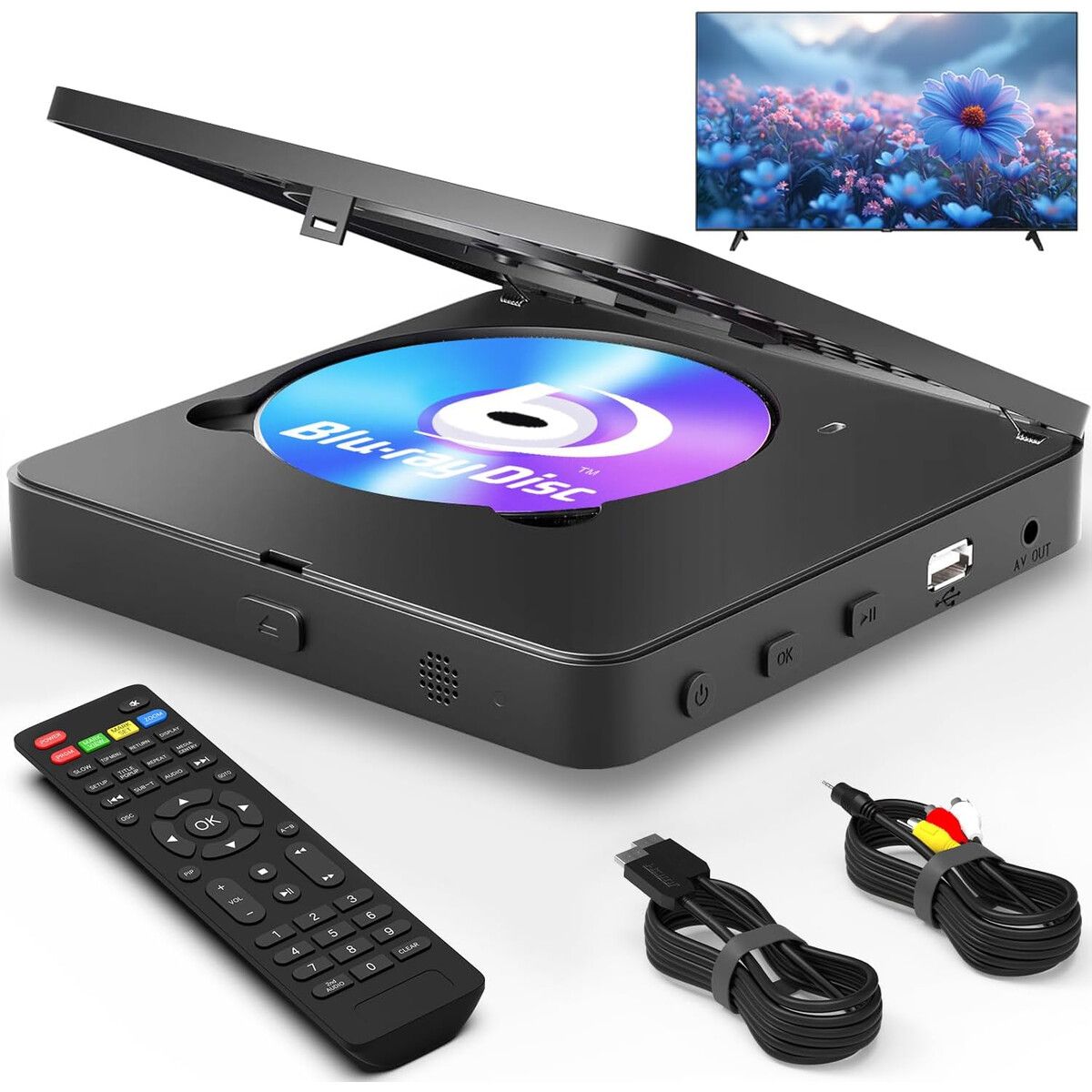 BLU - Reproductor Blu Ray Nutromo 1080P Full HD USB HDMI Compacto