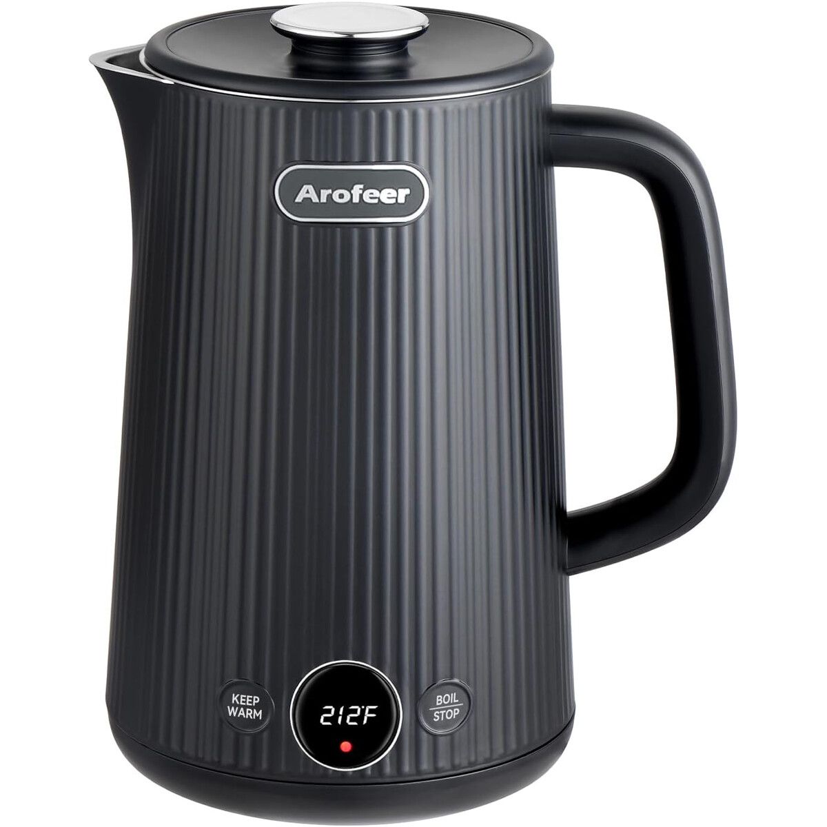 GENERICO - Hervidor Eléctrico Arofeer 1.7L 1200W Control Temperatura Negro
