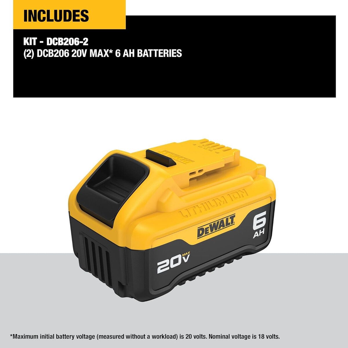 Batería DEWALT 20V MAX XR 6Ah Litio Ion Pack 2 DCB2062, marca DEWALT - Foto 2