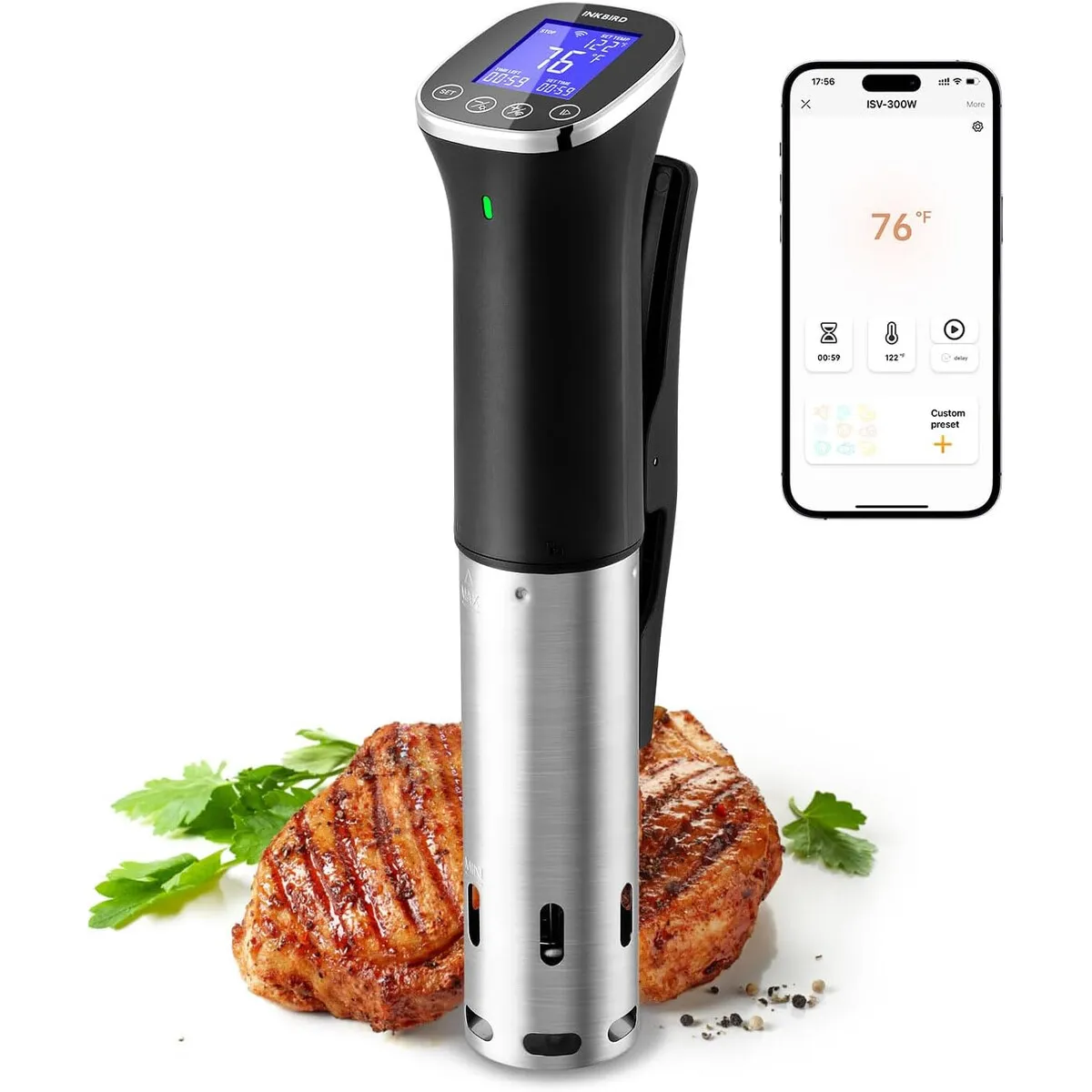 GENERICO - Cocedor Sous Vide Inkbird ISV300W WiFi 1000W Acero