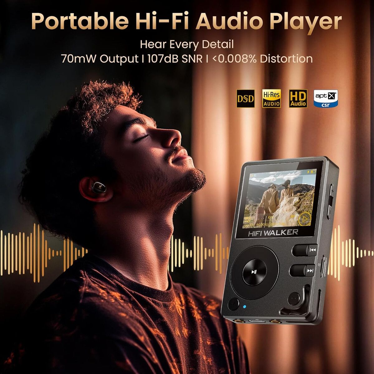 WALKER - Reproductor MP3 HIFI WALKER H2 Bluetooth DSD128 256GB