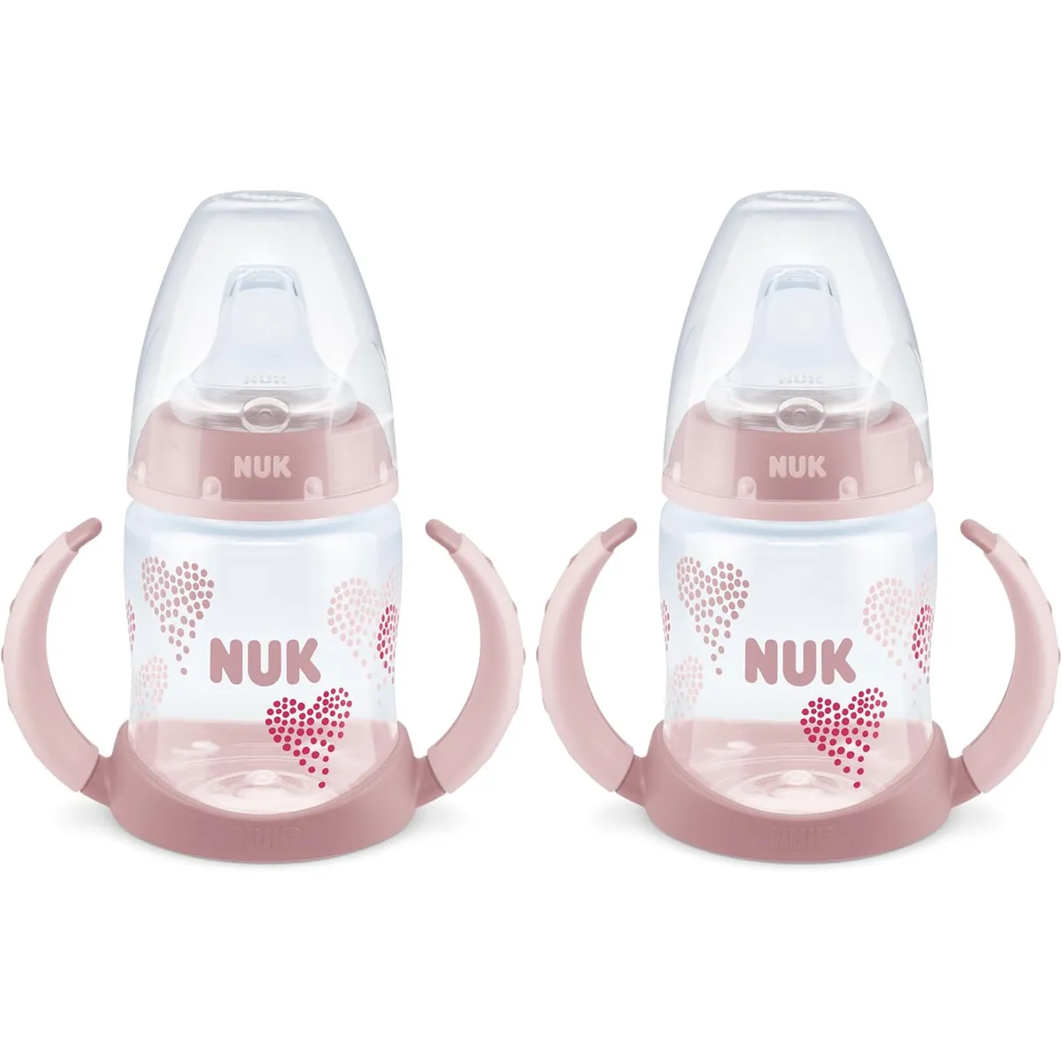 NUK - Vaso Entrenador NUK 150ml 2 Unidades Pico Suave Pink Hearts
