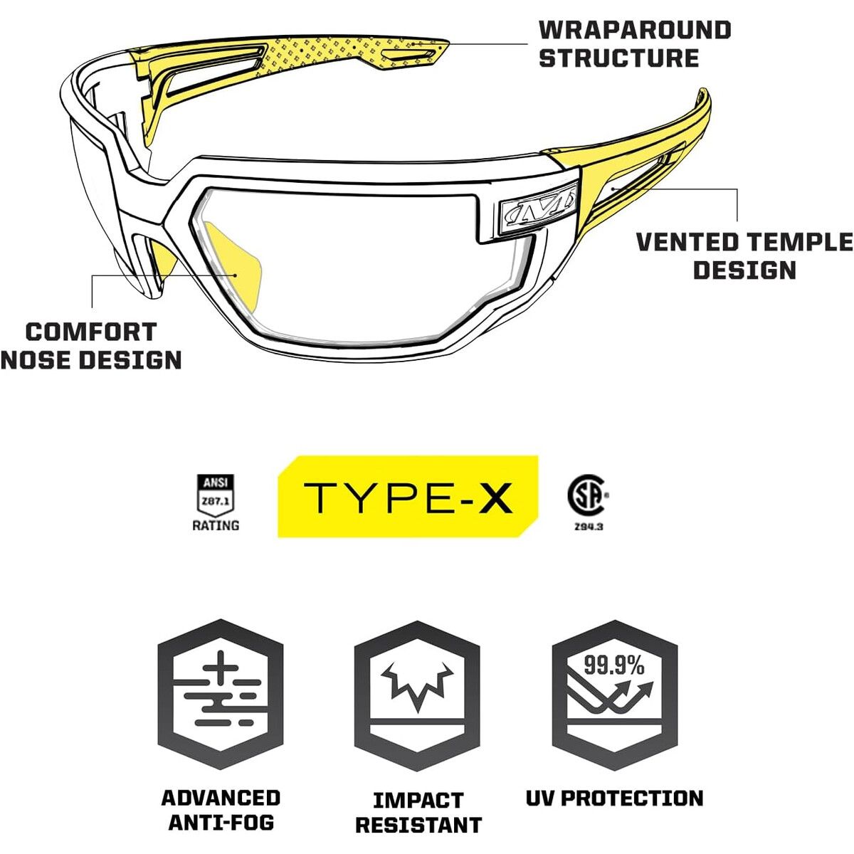 MECHANIX WEAR - Lentes de Seguridad Mechanix Wear Visión TypeX Fire Mirror