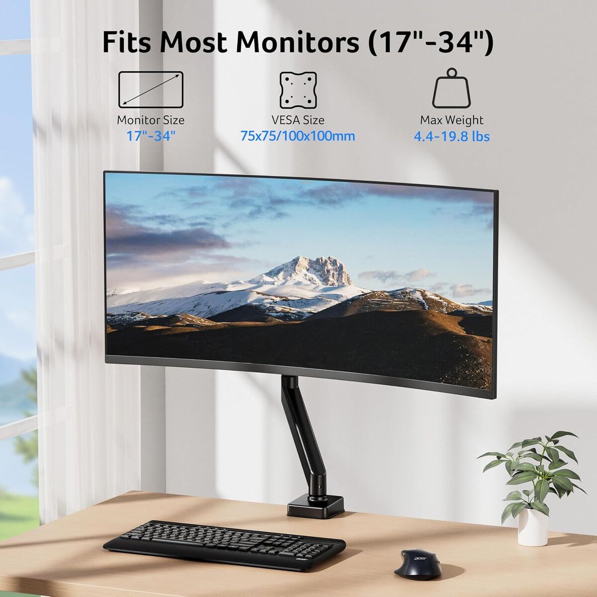 ACER - Soporte Monitor Acer AMS001 Ajustable VESA 1734 49kg Negro