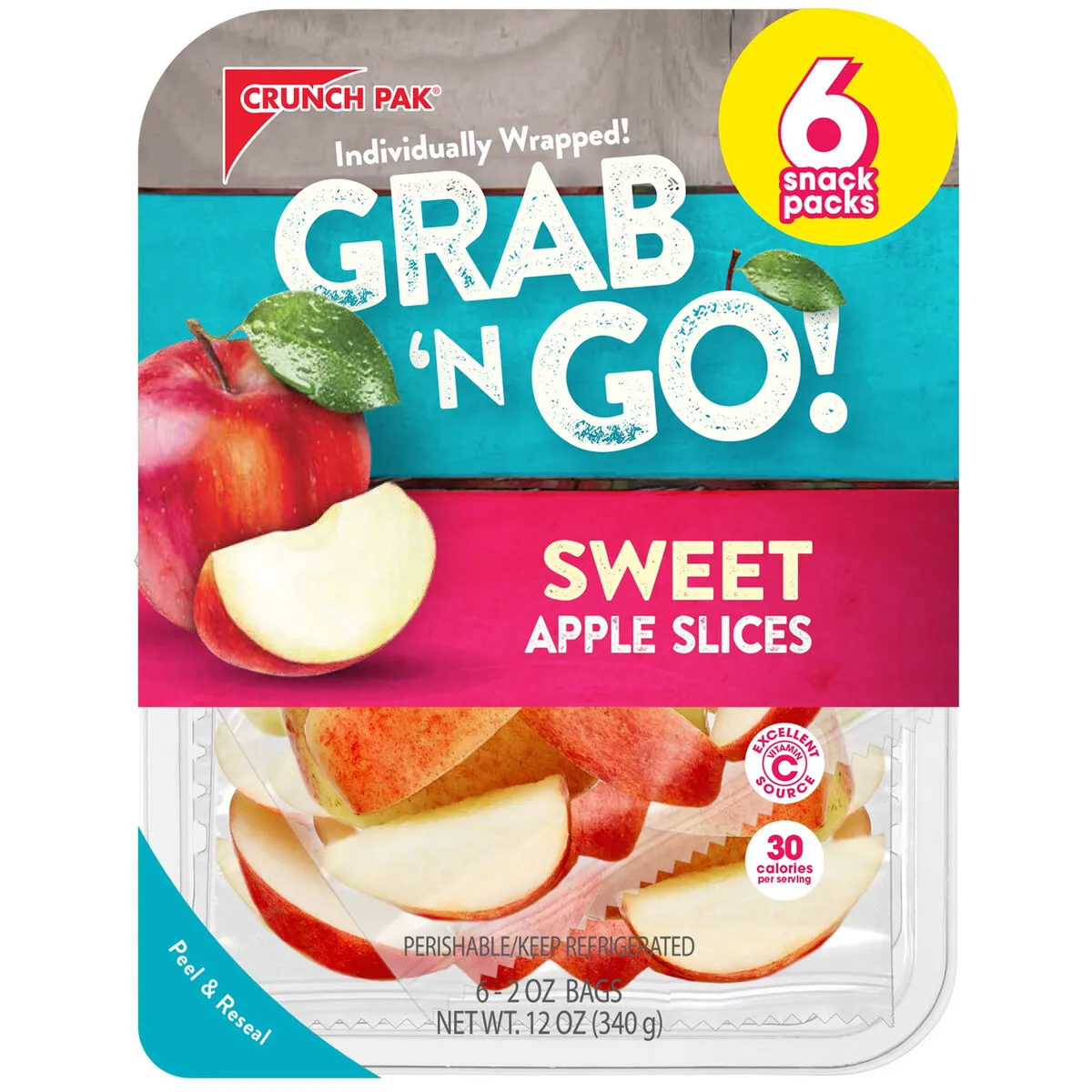 CRUNCH - Manzanas en Rodajas Crunch Pak Pack 6x57g Refrigeradas