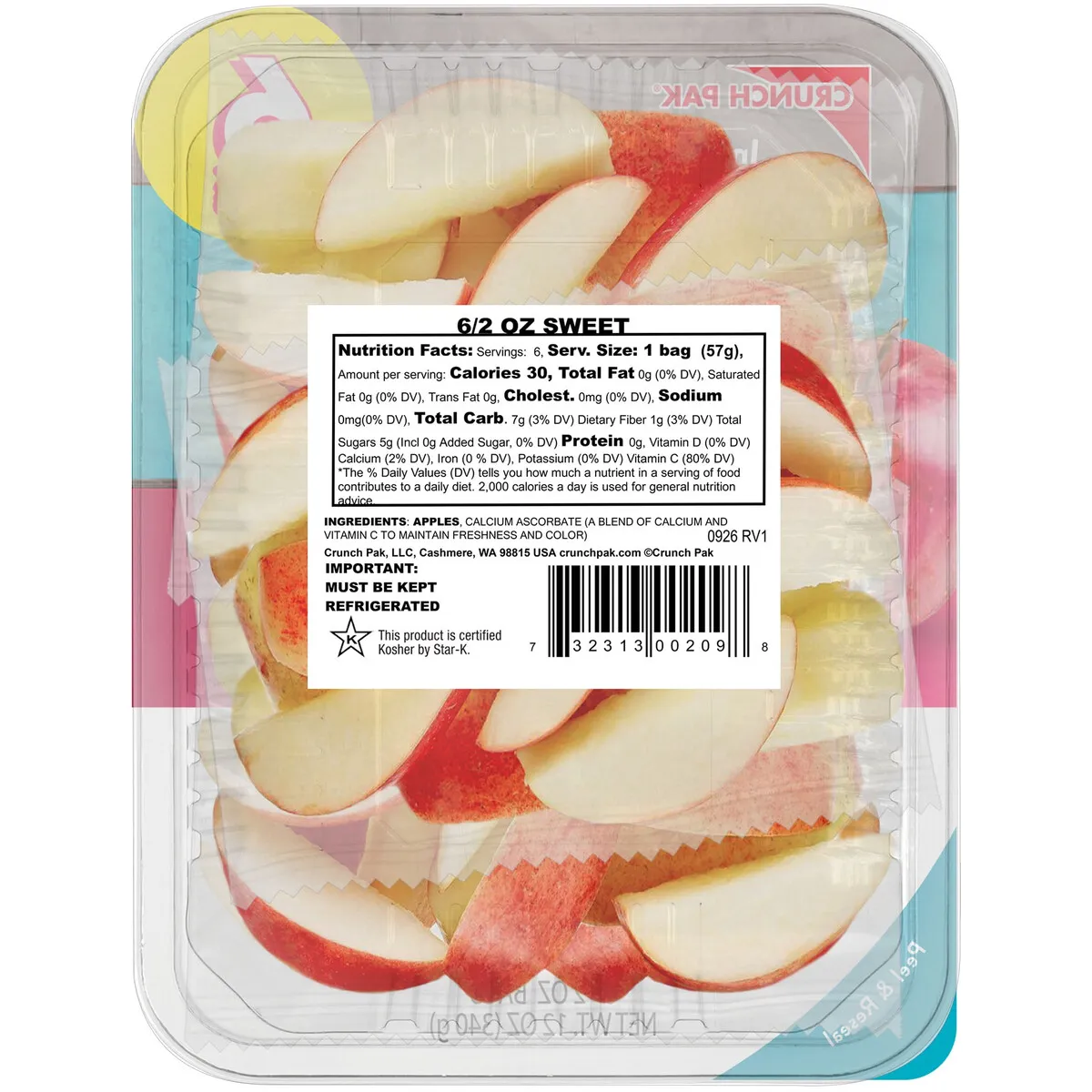 CRUNCH - Manzanas en Rodajas Crunch Pak Pack 6x57g Refrigeradas