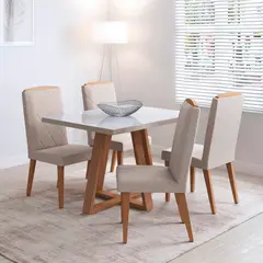 DECOCASA - Juego De Comedor Mara 120+4 Sillas Daisy