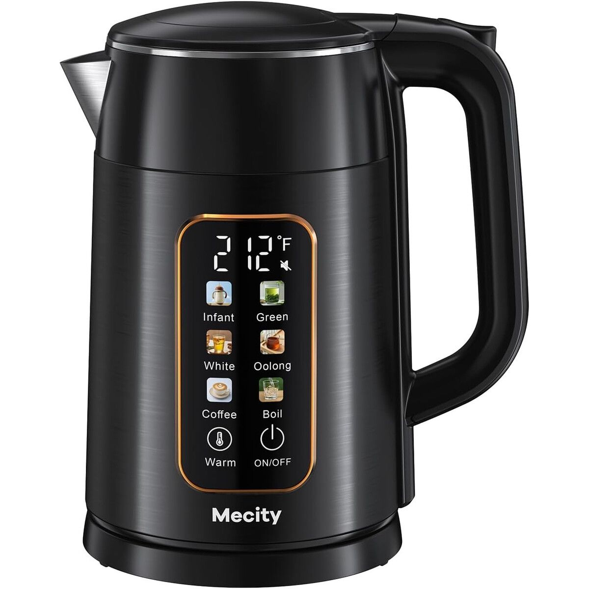 GENERICO - Hervidor Eléctrico Mecity K221 1.7L Pantalla Touch 1500W Negro