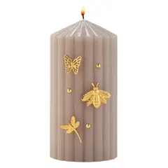 MAINSTAYS - Set 6 Charms Dorados Para Velas Pilar Botanical Bug